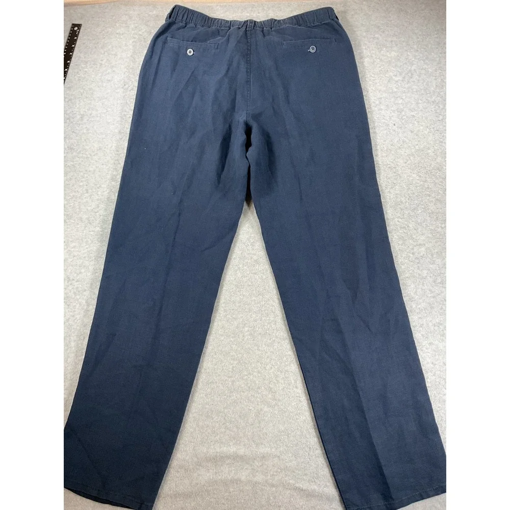 Tommy Bahama Relax Mens Navy 100% Linen Elastic Waist Drawstring Pants L 2724